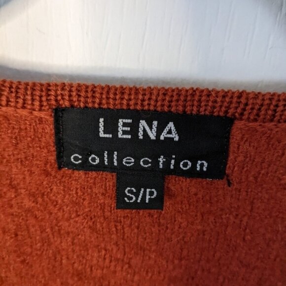 Vintage Lena collection boucle knit embroidered wool cardigan rust brown Small - Picture 2 of 11